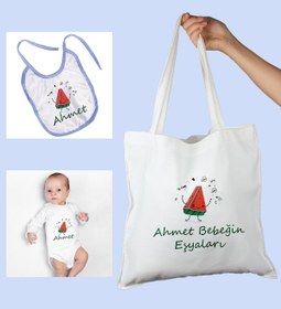 Resim Ejoya Bebeklere Özel Çantasında Kişiye Özel Zıbın Ve Önlük Bebek Hediye Seti 109978 