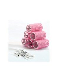 Resim Croc 1202 Pembe Cırtlı Bigudi 6lı Çap 3,3cm +12li Alüminyum Saç Pensi Pembe 