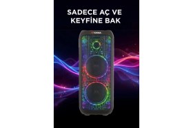 Resim Torima Bluetooth Hoparlör Mikrofonlu Kumandalı Rgb Işıklı Speaker D64 Siyah 