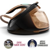 Resim Philips Elit Plus Seri Premium Buhar Kazanlı Ütü, 600GR Şok Buhar, 8 Bar 2700 W, Sıfır Yanmaz Riski, Akıllı ve Otomatik Buhar, Akıllı Kumaş Algılama, Lambader Hediye 