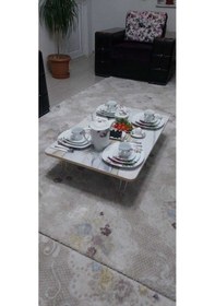 Resim Yeni Model Dikdörtgen Yer Sofrası 70 120 Ahşap 