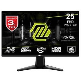 Resim MSI Mag 255F E20 24,5 İnç FullHD Flat Rapid IPS 200Hz 0.5Ms FreeSync Premium Gaming Monitör 