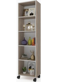 Resim Kenzlife Kitaplık Beril 188 030 020 Crd Tekerlekli Mutfak Dolabı Banyo Ofis Ayakkabılık Kiler 