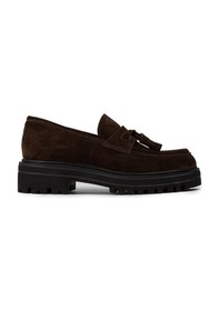 Resim Deery Kadın Hakiki Süet Kahverengi Püsküllü Loafer - 02020zkhve01 Kahverengi 