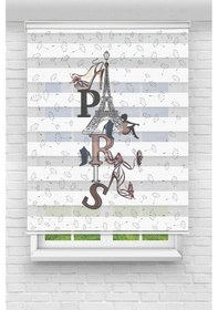 Resim Perdecizade Enxboy Paris Dijital Baskılı Zebra Perde-cocuk Odası-stor Perde Renkli 