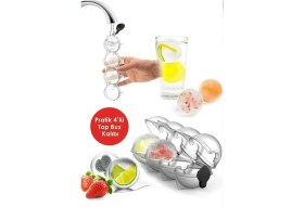 Resim Glassepet Pratik 4 Lü Top Buz Kalıbı Sihirli Küre Buzluk 