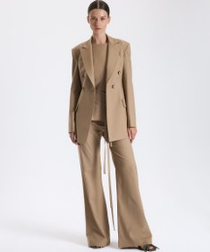 Resim Karamel Tonlu Kruvaze Blazer Ceket - Açık Bej / XL 