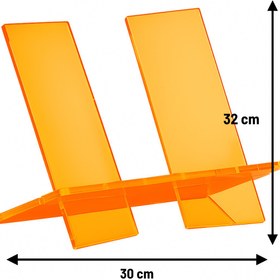 Resim Bola Concept Turuncu Akrilik Kitap Standı Modern Dayanıklı 5mm Pleksi Okuma ve Dergi Standı 