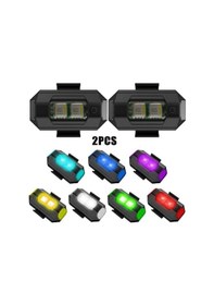 Resim Joyhub 2 Adet Şarjlı Kare Drone Motosiklet Led Patlama Yol Gösterici Lambası Ghi-846 Çok Renkli 