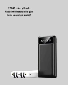 Resim Akıllı Lcd Ekranlı 20.000mah Powerbank Pd + Usb + Type-c 