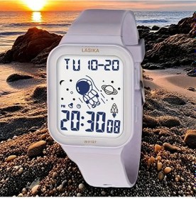 Resim Primepickings Beyaz Kızlar Digital Saati Astronaut Tasarım Ipx7 Su Geçirmez Alarm Okul Plaj Koşu Diğer 