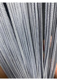 Resim İp Zincir Gri Renk Hazır Düğmeleri Dikilmiş İp Perde En 180 Cm Boy 280 Cm Gri 