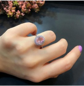 Resim Stela Oval Pembe Kuvars Yüzük - 513936652 