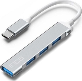 Resim İusb-04T Type-C Grişli 4 Port Usb Çoklayıcı Hub 