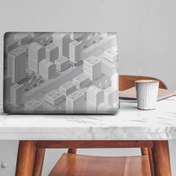 Resim İzometrik Beyaz Şehir Notebook Sticker, Laptop sticker,, Hp Sticker, Asus Sticker, 15.6 inç Sticker 