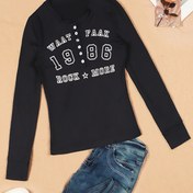 Resim Kadın Y2K Tarzı Uzun Kollu T-Shirt, Yuvarlak Yaka, Alfabe Baskısı, %95 Polyester %5 Elastan, Örgü Kumaş, 180gsm, Normal Uzunluk, Tüm Mevsimler 