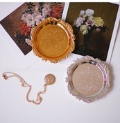 Resim Xiyyadms Gümüş Kaplama Metal Meyve Tabağı - Avrupa Stili Retro Zanaat, Dondurma Ve Kuruyemiş Servisi, Düğün/hotel Dekoru, Fotoğraf Jeketi Altın Dikdörtgen 