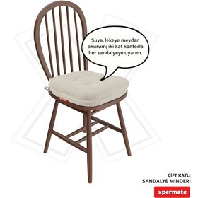 Resim Xpermate Çift Kat Sandalye Minderi 42x42x8 Bej 