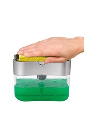 Resim Pompalı Sünger Hazneli Sıvı Sabunluk Bulaşık Süngerli Sıvı Sabunluk 