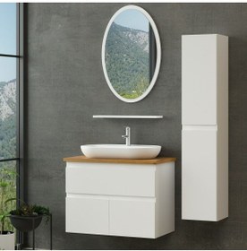 Resim Minar Nika Banyo Dolabı 100cm As2k1ç+1ea1r+tzg+boy Beyaz 