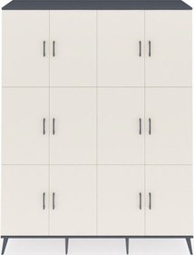 Resim Hyperion Gardrop 10 Raflı 12 Kapaklı 176x44x221 Antrasit-aytaşı/çam Aytaşı/çam 