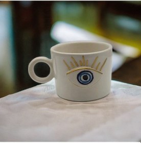 Resim Altın Yaldız Göz Nazar Fincan Mug 