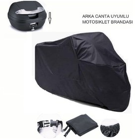 Resim Siyah Pioneer Xf Chopper Arka Çanta Uyumlu Motosiklet Brandası 