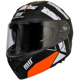 Resim Mts M-966 Çene Açılır Motosiklet Kaskı Siyah - Turuncu 
