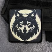 Resim Kurt Baskılı Moral Rozeti Stickerları, Sırt Çantaları ve Giysiler için Askeri Taktik Kanca ve Halka Aplike, Çok Renkli 