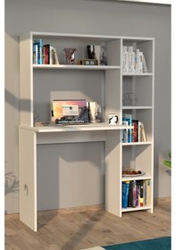 Resim Moonlife Moonlife Duru Kitaplıklı Çalışma Masası Beyaz 