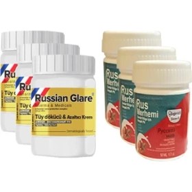Resim Hintohu Rus Merhami Tüy Dökücü 50 ml 3 Adet + Genital Bölge Rus Merhemi 50 ml 3 Adet 