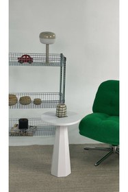 Resim kuppdesign Lilyum Lake Mantar Sehpa Beyaz 52 Cm 