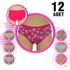Resim Nemere 12 Adet Kız Çocuk Desenli Slip Külot 