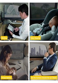 Resim 2 Adet Oto Yan Cam Perdesi Araba Arka Güneşlik Araç Anne Bebek Çocuk Perde Arka Koltuk 