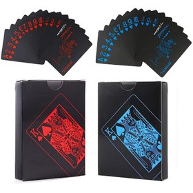 Resim Yaratıcı Yıkanabilir Siyah Su Geçirmez PVC Oyun Kartları, Sihirli Uçan Kartlar, Çiçek Kesim Yüksek Değerli Poker 