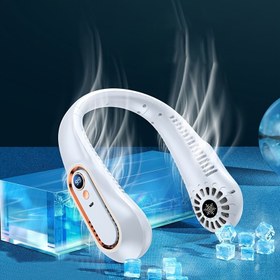 Resim Patlayıcı taşınabilir USB boyun fanı - giyilebilir, şarj edilebilir, 360° esnek soğutma, sessiz çalışma, güçlü rüzgar gücü - açık hava kullanımı için uygun, çok satan 