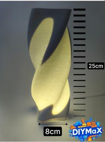 Resim Swirled Led Gece Lambası Modern Spiral Tasarım Dekoratif Gri - Gümüş 