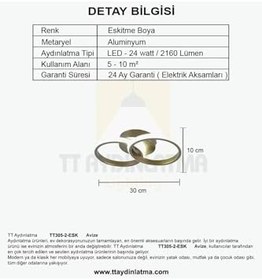 Resim TT AYDINLATMA Tt305-2-esk Eskitme Boyalı 2li Gün Işığı Led Avize Eskitme 
