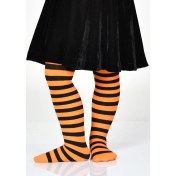 Resim Dore Halloween Holley Turuncu-Siyah Çember Desenli Çocuk/bebek Külotlu 