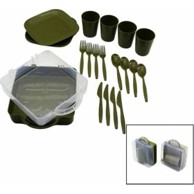 Resim Piknik Seti Plastik 20 Parça .tabak-Bardak-Çatal-Kaşık-Bıçak 