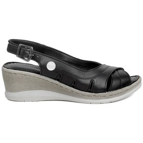 Resim Mammamia D24ys-1390 Kadın Dolgu Topuk Sandalet Siyah-siyah Siyah 