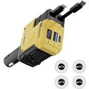 Resim Challenger Mech Mecha Tarzı 66w Dijital Ekranlı 4ü 1 Arada Hızlı Araç Şarj Cihazı Sarı İphone Uyumlu Ve Type-c 
