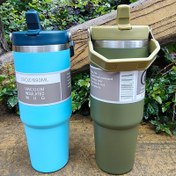Resim 30oz Paslanmaz Çelik Vakumlu İzoleli Bardak Kapaklı - Döner, Tekrar Kullanılabilir, Elde Yıkanabilir, Spor ve Aile Kullanımı İçin İdeal - Mükemmel Noel, Sevgililer Günü, Dünya Günü Hediyesi İçin 