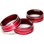 Resim Youtek Ford Mustang 2015-2021 İç Mekan Açıkçık-ses-far Düğme Döndürücü Halka Dekoratif Kapak, 3 Adet Alüminyum Alloy, Kırmızı/mavi, Kolay Kurulum 