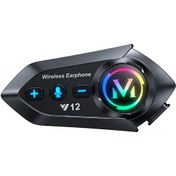 Resim Geeksen Motosiklet Kask Bluetooth İletişim Cihazı Y12: Bt5.4, Fm Radyo, Otomatik Çağrı Cevabı, 13 Saat Kullanim Süresi 
