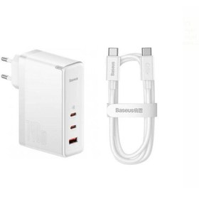 Resim Baseus Super Şarj 140w Şarj Başlık Ve Şarj Kablosu 2 Type-c 1usb Macbook Laptop Tablet Şarj Başlığı 