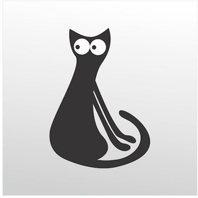 Resim Folyo Sticker Kedi Adkpquy662 80cm Uzunluk Siyah 