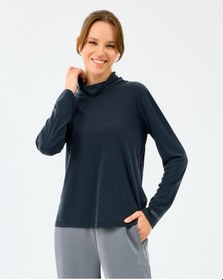 Resim Skechers W Turtle Neck Longsleeve Softluxe T-shirt Kadın Siyah Tshirt S2520185-3817 Siyah 