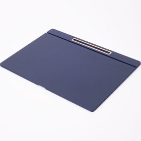Resim Deri Kapaklı Masa Sümeni Lacivet Gold Detaylı 50x35cm 