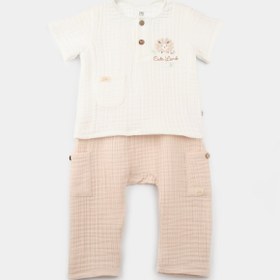 Resim Bi Baby Organik Unisex 2li Müslin Takım Bej - 12-18 ay 